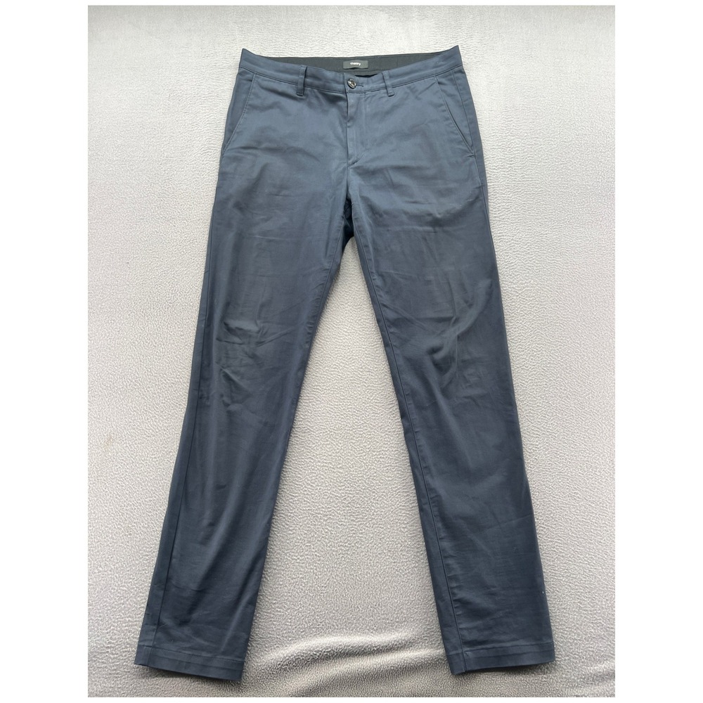 Theory Pants Mens 33x32 Raffi Slim Fit Chino Navy Blue Cotton Twill Trousers